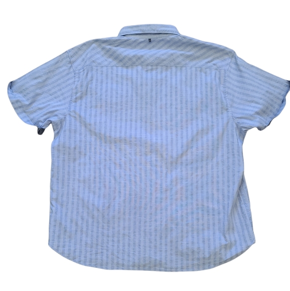 Paper Denim & Cloth Men's Blue Short Sleeve Button Down Shirt - Picture 2 of 7